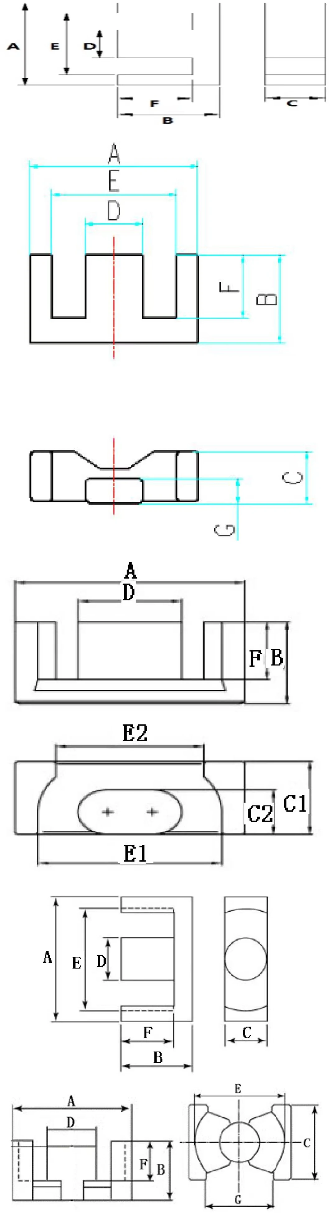 PC30 Material Ferrite core Magnetic Materials Transformer Ferrite Core